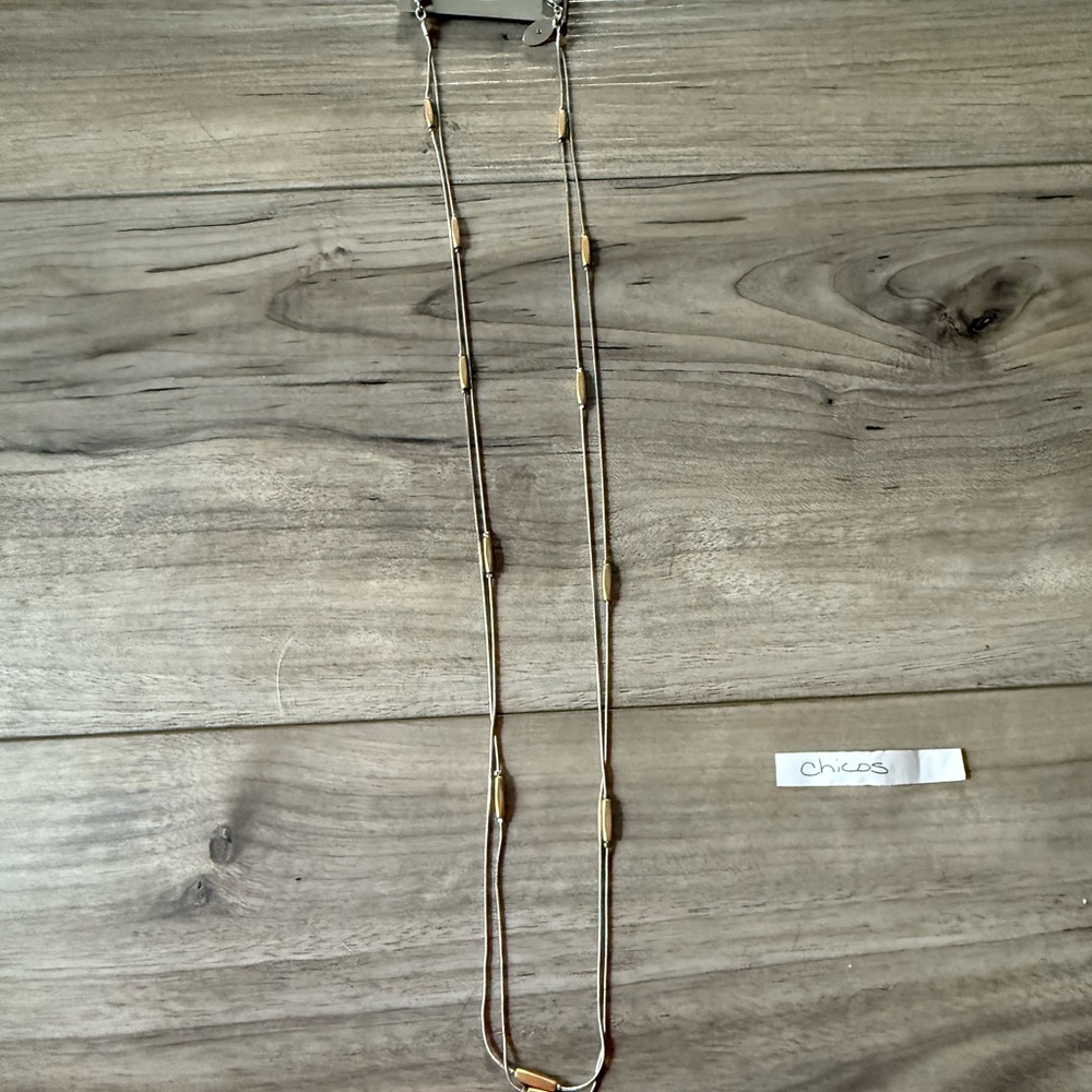 Chico's Gold and Silver Convertible Mask Necklace